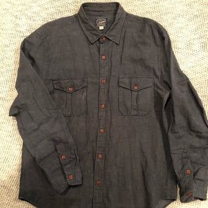 J. Crew blue/grey button down w/ brown buttons